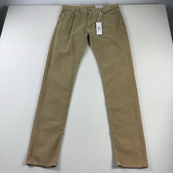 AG Adriano Goldschmied Corduroy Pants Tellis Modern Slim Khaki Brown Mens 30x34